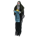 Hanging Halloween Decoration Sound-Activated Witch Holding Ghost Girl with Spooky Sounds by LJGDeals