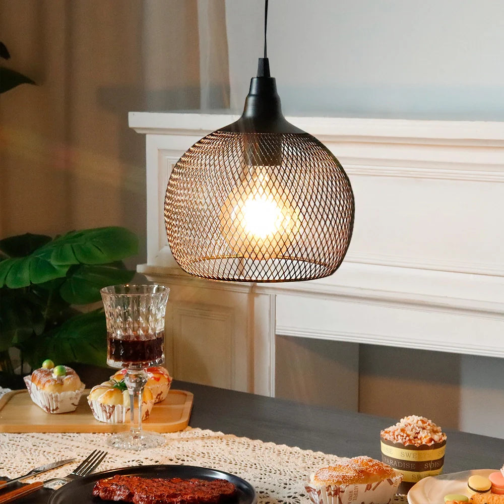 8.5"H Hanging Lamp Black Battery Powered(Round), photo 2 of 6