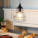 9.5"H Hanging Lamp Black Battery Powered(Geometry)