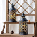 Set of 2-10.5" H Metal Table Lamps (Square Pattern) by JHY DESIGN