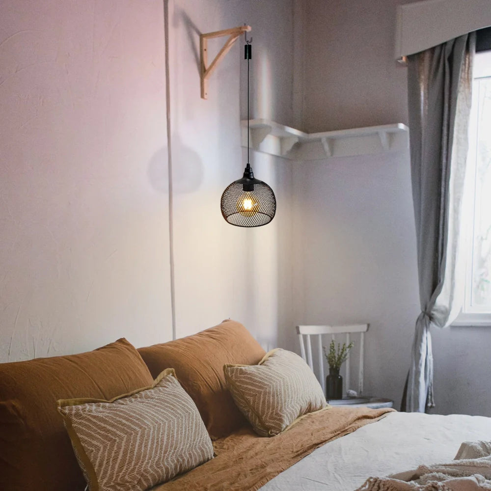8.5"H Hanging Lamp Black Battery Powered(Round), photo 5 of 6