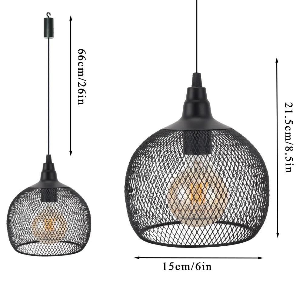 8.5"H Hanging Lamp Black Battery Powered(Round), photo 6 of 6