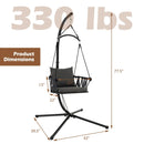 Hanging Swing Chair with Stand-Gray by LJGDeals