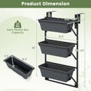 Hanging Vertical Planter Wall-mounted Adjustable with Detachable Hooks-Black by LJGDeals