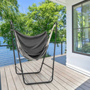 Hammock Chair with Heavy Duty Metal Frame and Side Pocket-Gray by DirectDeals