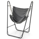 Hammock Chair with Heavy Duty Metal Frame and Side Pocket-Gray by DirectDeals
