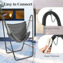 Hammock Chair with Heavy Duty Metal Frame and Side Pocket-Gray by LJGDeals