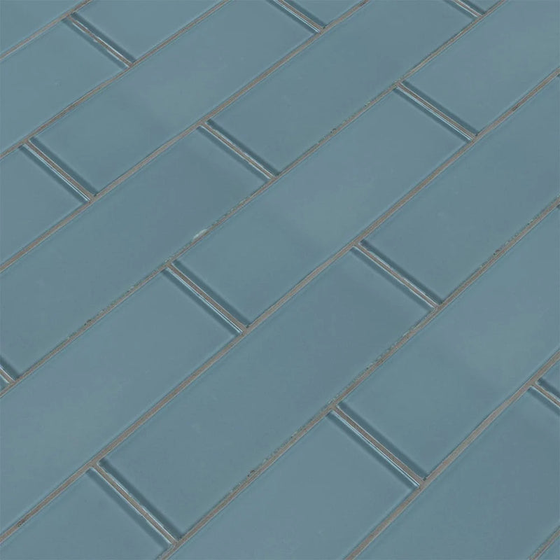 MSI Harbor Gray Glass Subway Tile 3"x9"