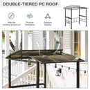 Hardtop Grill Gazebo with Vented Polycarbonate Roof Side Shelves-Black by LJGDeals