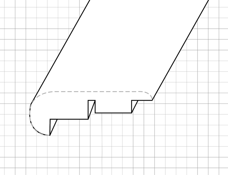 Laminate Flush Stairnose Molding - 8 linear ft