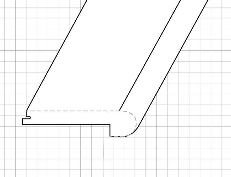 Laminate Flush Stairnose Molding - 8 linear ft