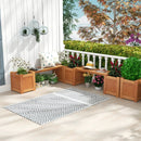 Wood Planter Box with Bench for Garden Yard Balcony by LJGDeals