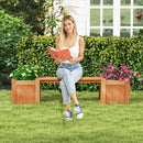 Wood Planter Box with Bench for Garden Yard Balcony by LJGDeals