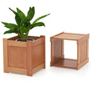 Wood Planter Box with Bench for Garden Yard Balcony by LJGDeals