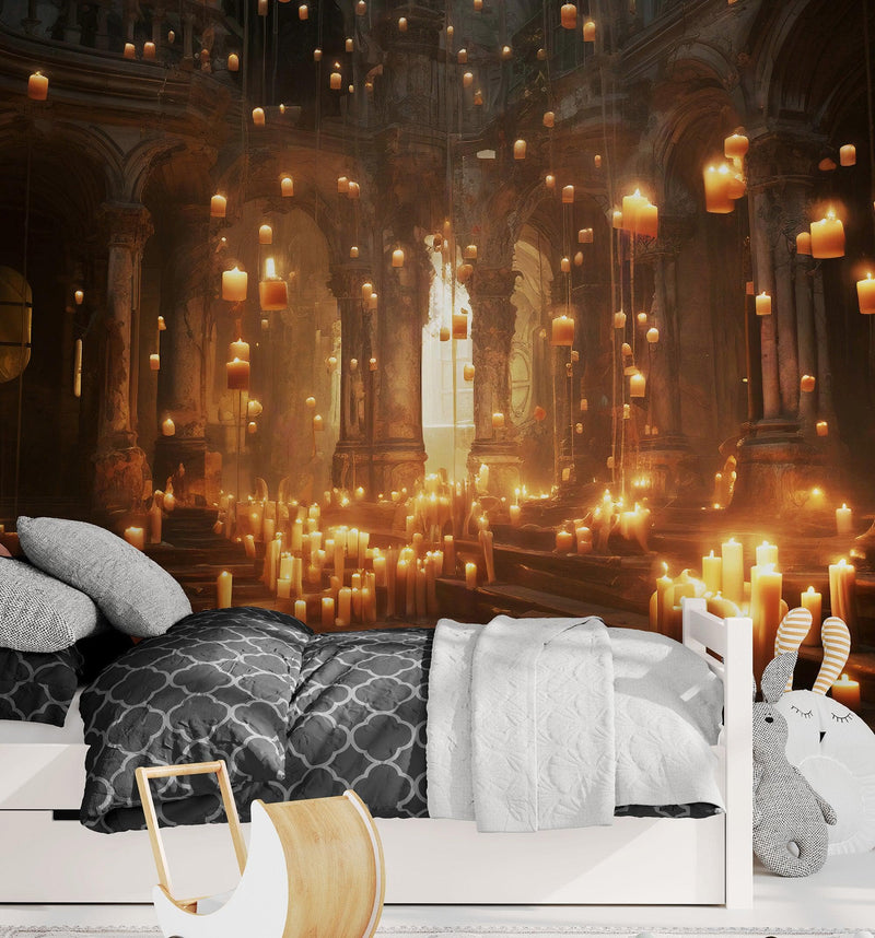 Floating Candles /  Great Hall Room Wallpaper /  Wizardly World Wall Mural.