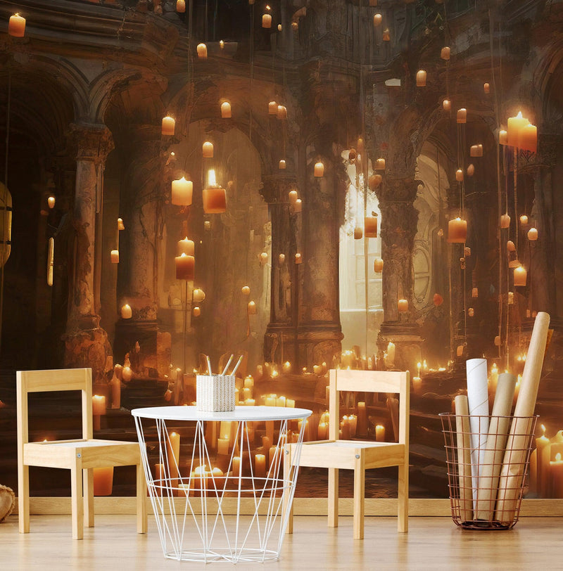 Floating Candles /  Great Hall Room Wallpaper /  Wizardly World Wall Mural.