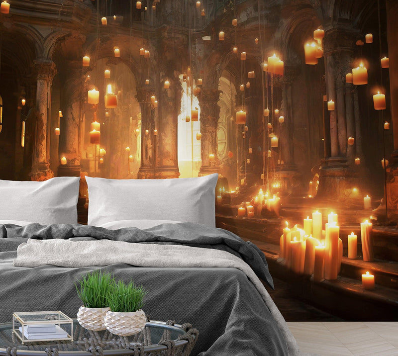 Floating Candles /  Great Hall Room Wallpaper /  Wizardly World Wall Mural.