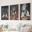 Ghost Couple Fall Forest Wall Art Poster Decor by Wall Art Set