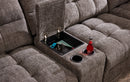Haven Gunmetal 7-Piece Sleeper Sectional with Sliding Seats and Storage by Ornate Furniture