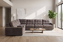 Haven Gunmetal 7-Piece Sleeper Sectional with Sliding Seats and Storage by Ornate Furniture