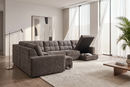 Haven Gunmetal 7-Piece Sleeper Sectional with Sliding Seats and Storage by Ornate Furniture