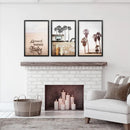 Boho Style Coastal Wall Decor. Good Vibes, Palm Trees, Surf by Wall Art Set