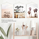 Boho Style Coastal Wall Decor. Good Vibes, Palm Trees, Surf by Wall Art Set