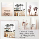 Boho Style Coastal Wall Decor. Good Vibes, Palm Trees, Surf by Wall Art Set