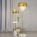 GobekUsa Crystal Marble LED Floor Lamp - Art Deco Golden Black Stainless Steel