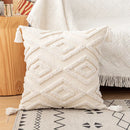 GobekUsa Ivory Cotton Loop Tufted Cushion Cover for Home Decoration