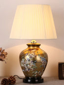 GobekUsa Chinese Bird Flower Ceramic Table Lamp for Bedroom Living Room Bedside