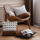 GobekUsa Brown Faux Leather Pillow Cover for Home Decoration
