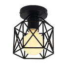 GobekUsa Industrial Black Iron Cage Ceiling Light Flush Mount