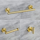 GobekUsa Brushed Gold Bathroom Accessory Set: Towel Rail, Towel Rack, Paper Holder, Toilet Hanger