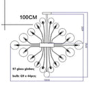 GobekUsa Glass Globe LED Chandelier: Nordic Luxury Metal Pendant Lighting for Living Room