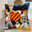 GobekUsa Abstract Embroidery Pillowcase 45x45cm Picasso Decorative Throw Pillows Sofa & Car