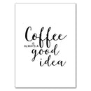 GobekUsa "Awakened Aromas" Canvas Print - Nordic Black & White Coffee Quotes
