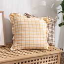 GobekUsa Cotton Coffee Black Yellow Green Cushion Cover 45x45cm Fringed Skirt Home Decor
