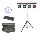 GobekUsa LED Par Kit: 4 Slim Flat Par Lights, Stand, DMX Controller, Bag Package