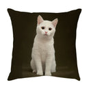 GobekUsa Cute Cat Face Decorative Cushion Cover Soft Linen Pillow for Home Sofa