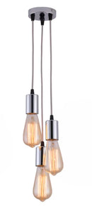 GobekUsa 3-Head LED Pendant Lamp Industrial Ceiling E27 Retro Hanging Light