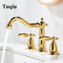 GobekUsa Gold Brass Widespread Bathroom Faucet - Antique Sink Faucets 3 Hole