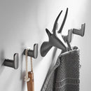 GobekUsa Gun Grey Robe Hooks: Wall Mount Towel Hanger for Bathroom, Clothes, Hat, Coat