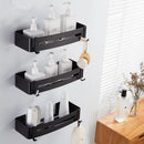 GobekUsa Black Aluminum Bathroom Corner Shelf Wall Mounted Soap Dish Holder