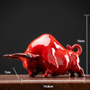 GobekUsa Bull Figurines: Porcelain Animal Statue for Home Office Decor