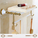 GobekUsa Gold & White Bathroom Accessories Set: Corner Shelf, Paper Holder, Towel Holder, Toilet Brush Holder, Towel Rack