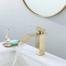 GobekUsa Brushed Gold Basin Faucet: Solid Brass Single Handle Mixer Tap, Deck Mounted.