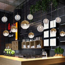 GobekUsa Gradient Glass Ball Chandelier LED E27 Lamp for Hotel, Bar, and Bedroom