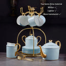 GobekUsa Bone China Coffee Set Tea Luxury Porcelain Set with Teapot and Cups