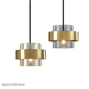 GobekUsa Gold Glass LED Pendant Lights: Modern Nordic Cylindrical Design for Home Decor Fixtures